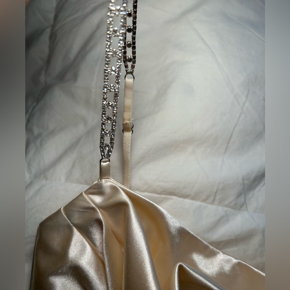 gold/champagne OhPolly corset top with sparkly straps - Picture 2 of 5